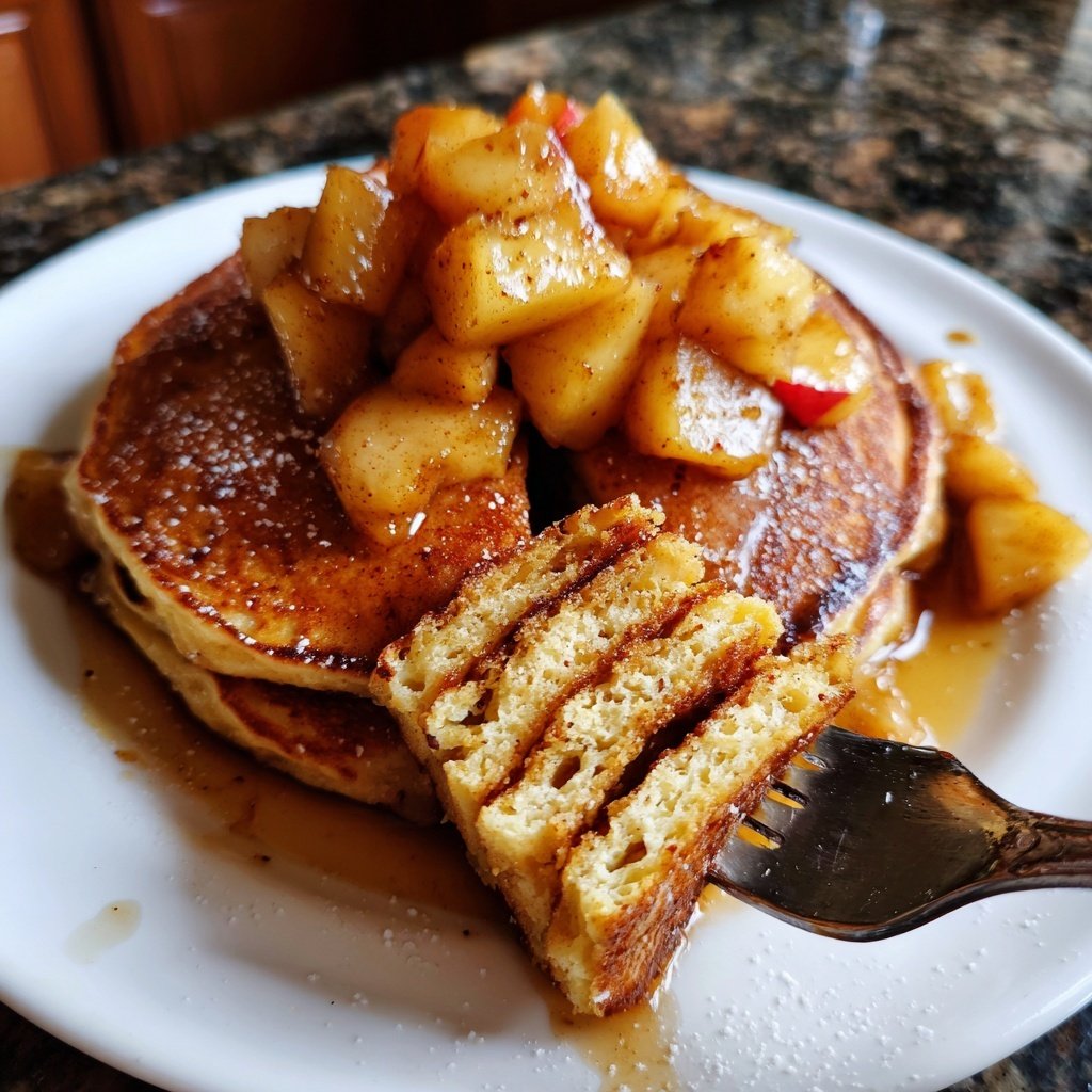 Ricotta Pancakes with Caramelized Apples and Cinnamon​