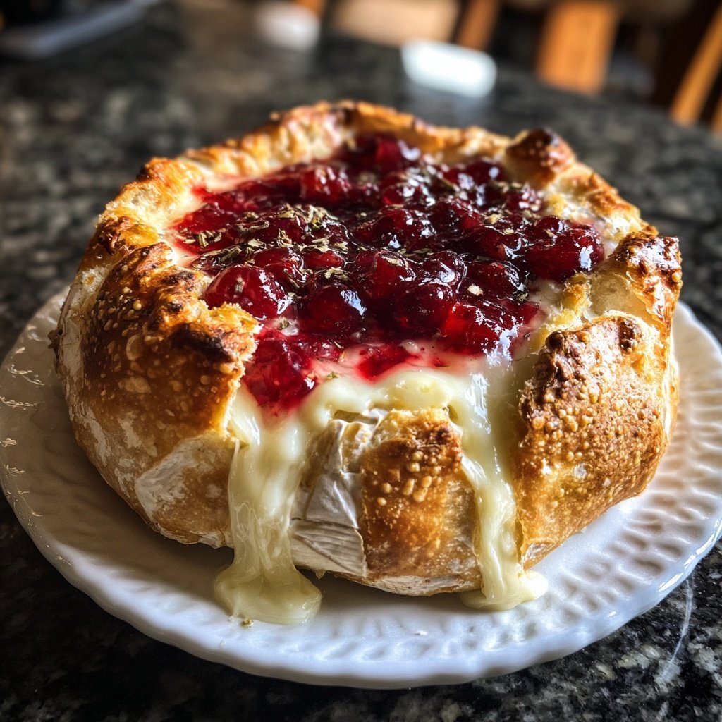 Baked Camembert with Cranberry Compote