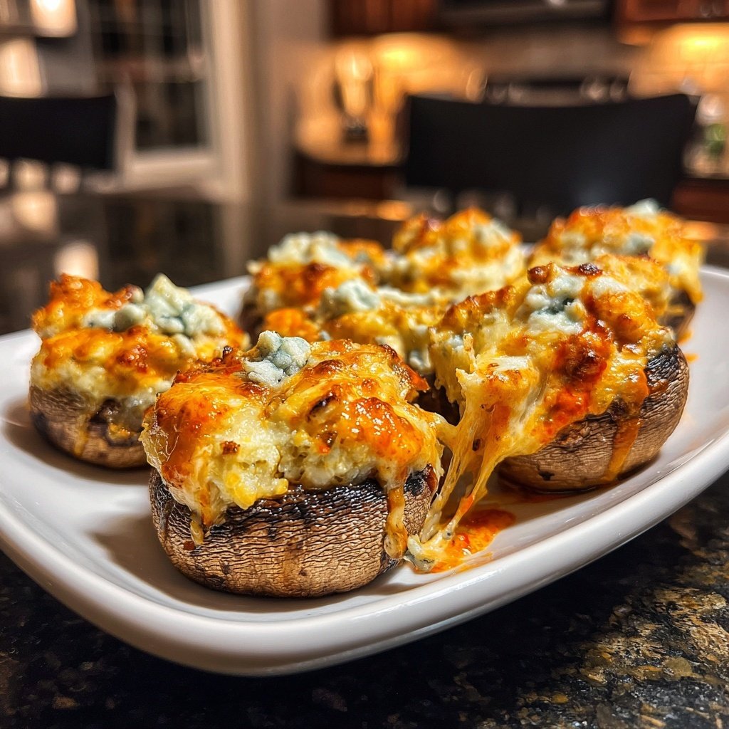 Buffalo-Stuffed Mushrooms