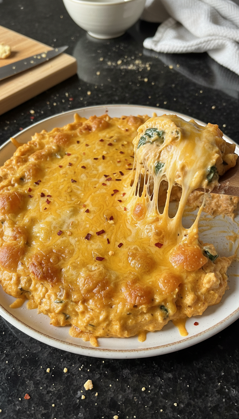 Creamy Buffalo Chicken Spinach Dip