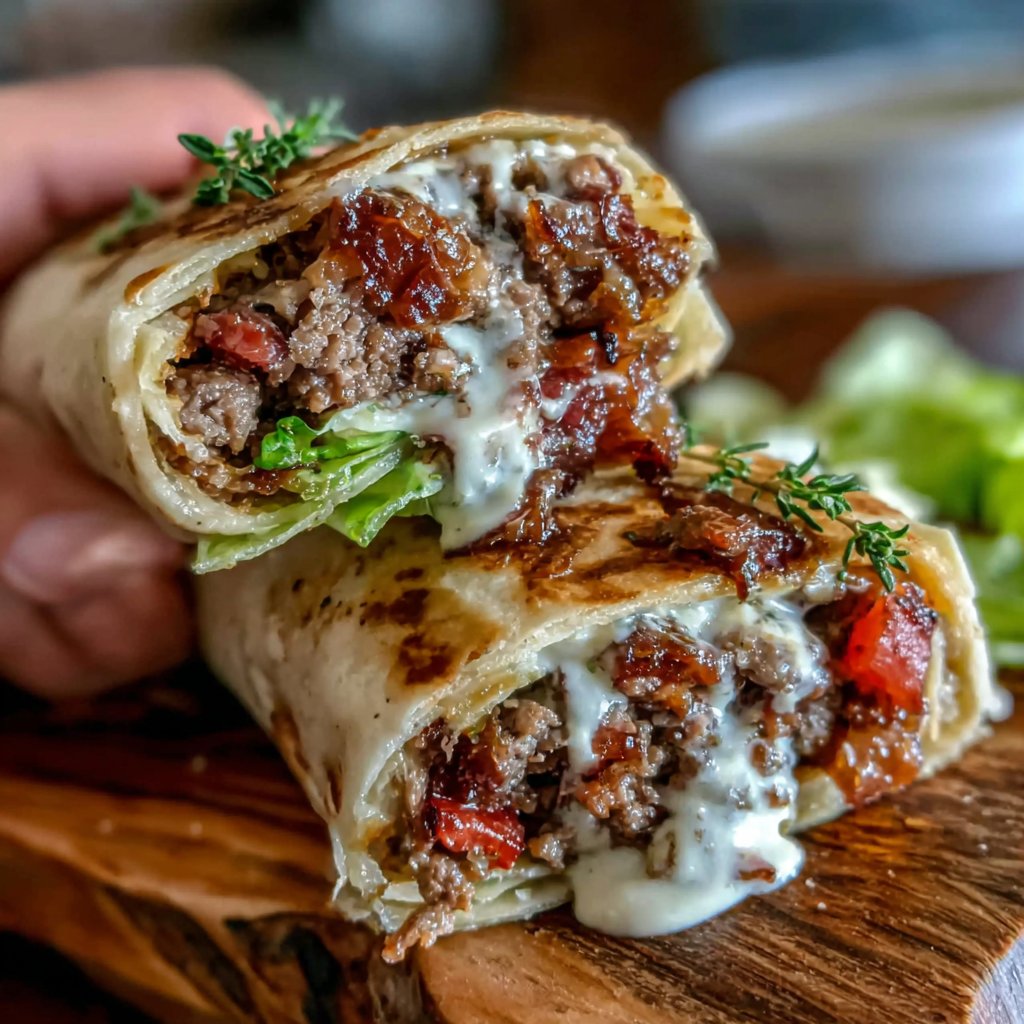 Honey Mustard Hamburger Meat Wraps
