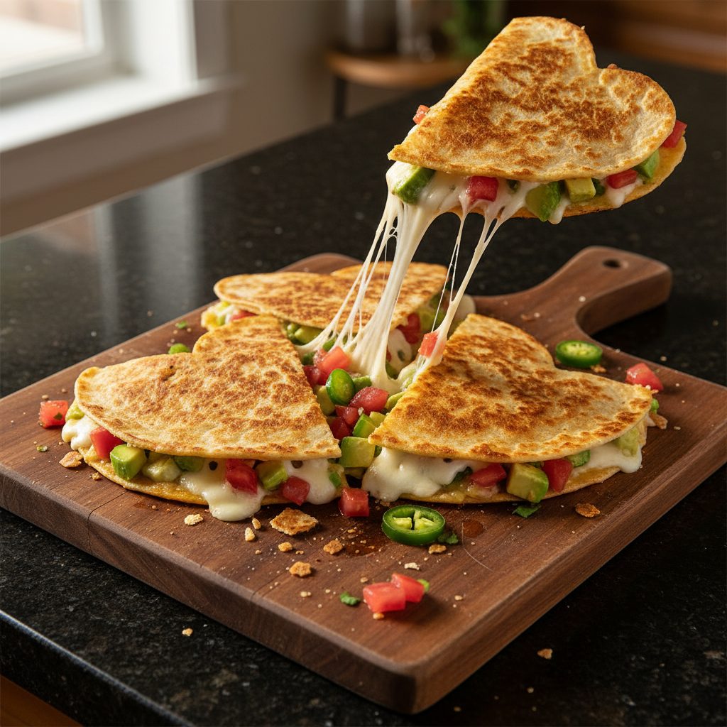 Gourmet Heart-Shaped Quesadillas