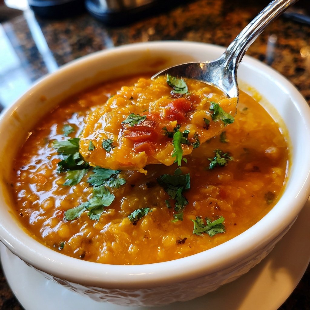 Red Lentil Soup with Cilantro