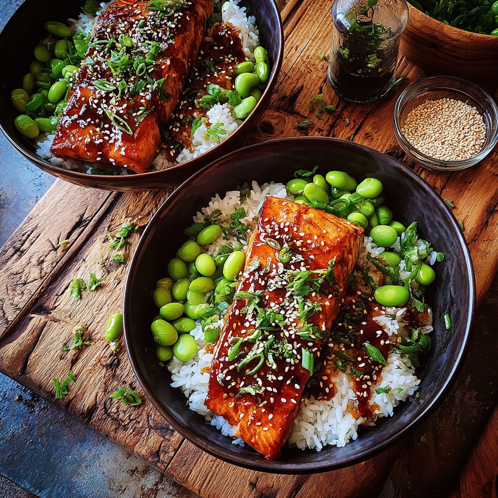 Teriyaki Salmon and Rice Bowls