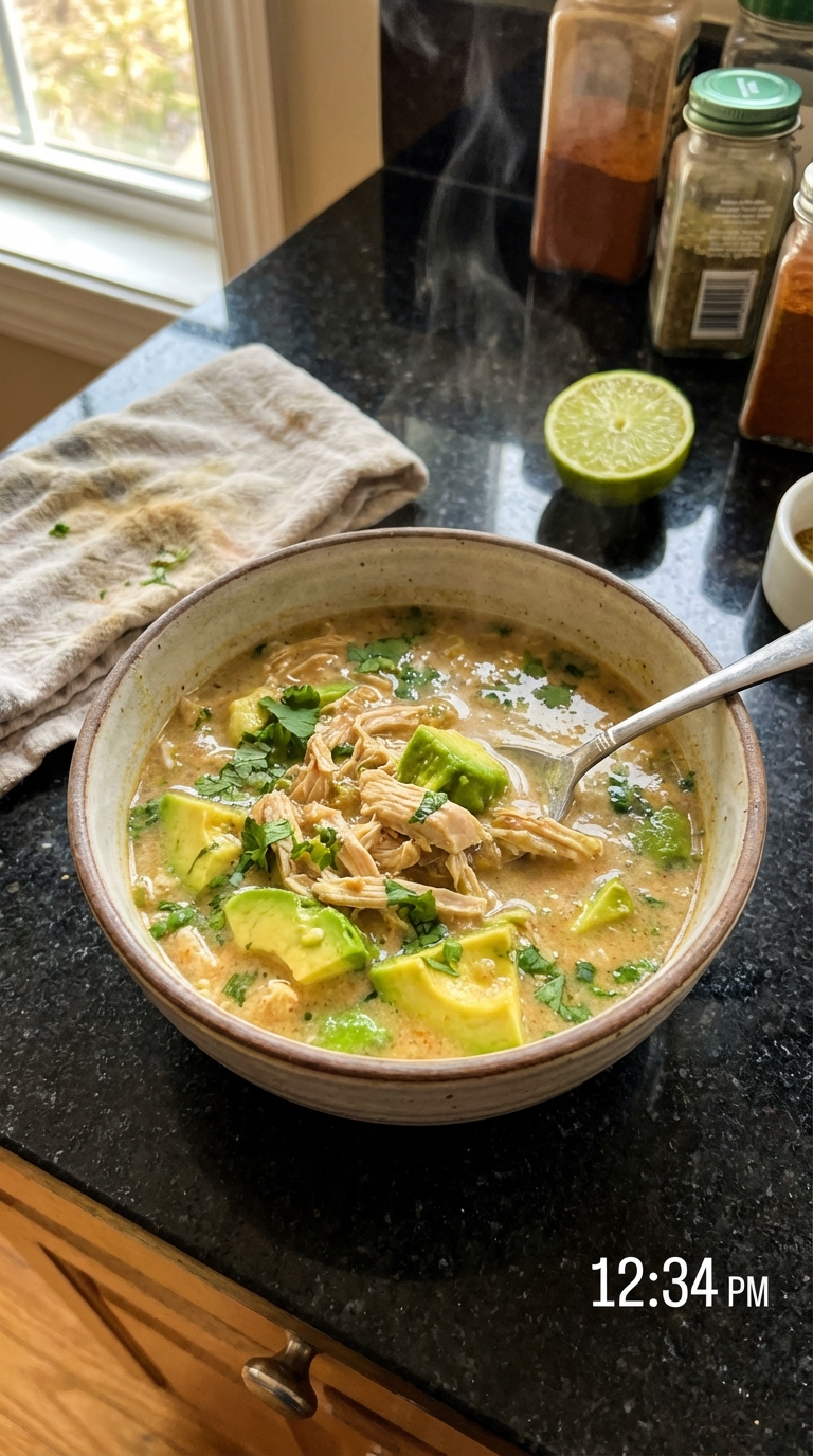 Spiced Chicken and Avocado Soup