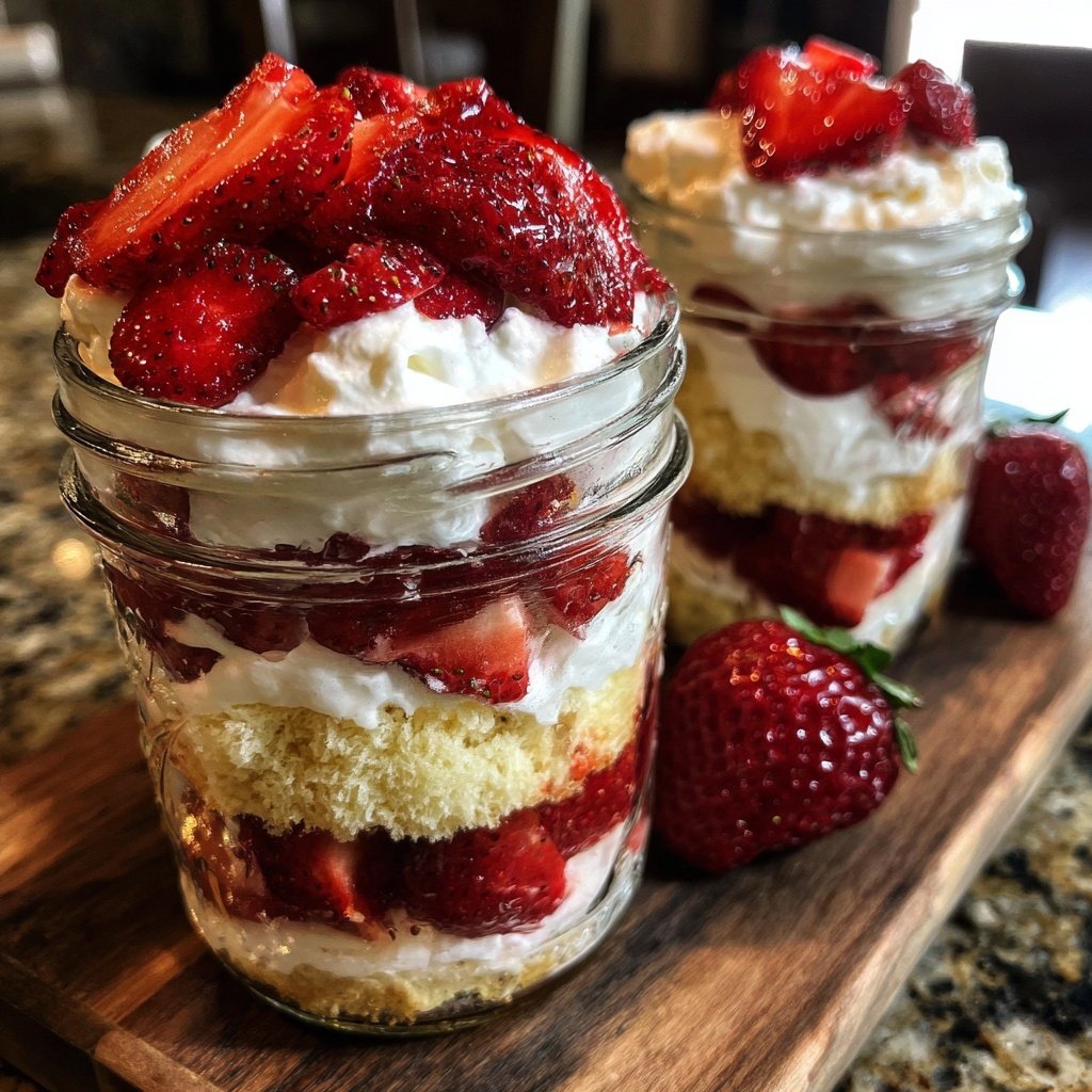 Mason Jar Strawberry Shortcake