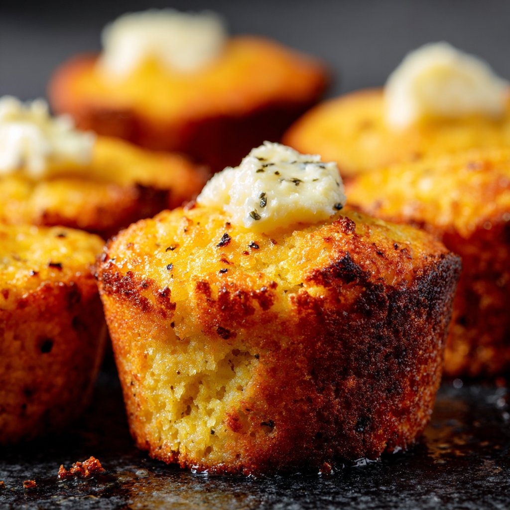 Mini Cornbread Muffins with Honey Butter
