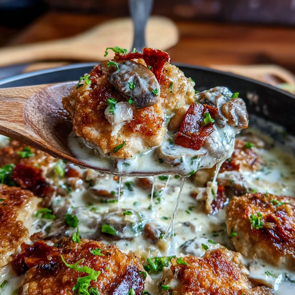 One Pan Creamy Mushroom Chicken