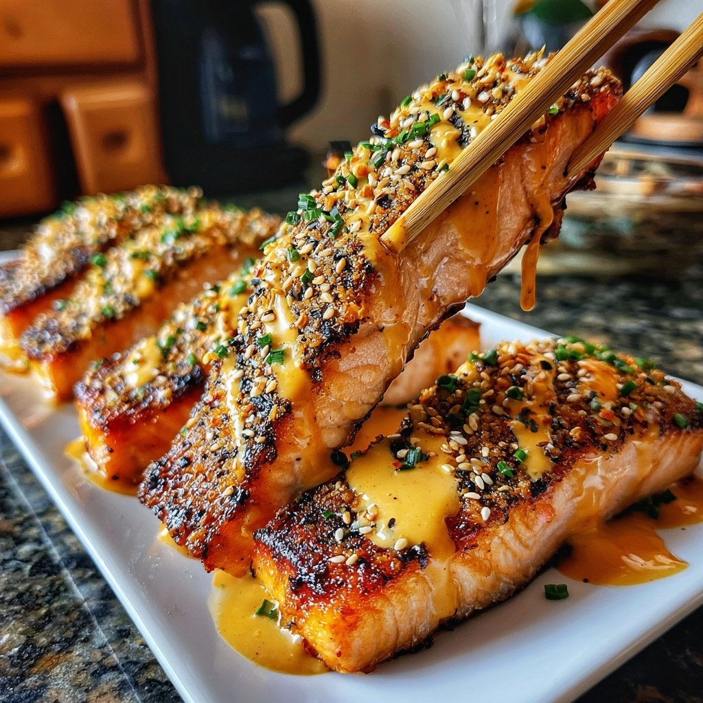 Bang Bang Salmon with Cucumber Salad