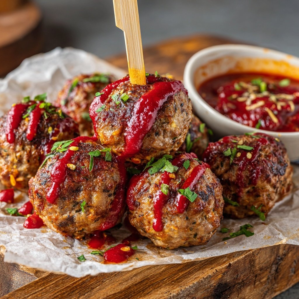 Moroccan Spiced Meatball Skewers