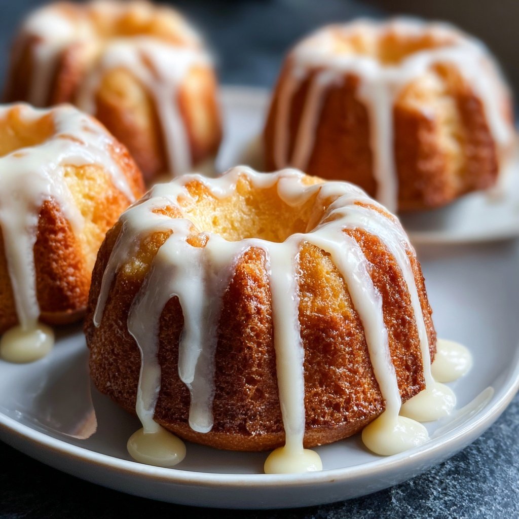 Mini Vanilla Bundt Cakes with Vanilla Glaze
