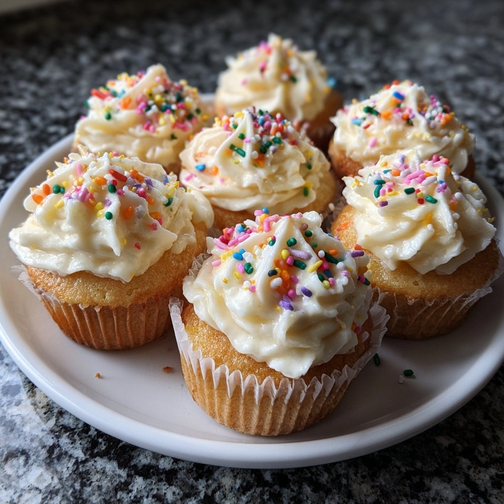 Classic Vanilla Frosted Cupcakes