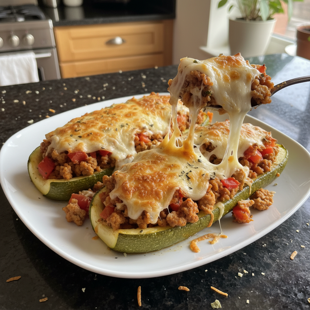 Stuffed Zucchini Boats for Two