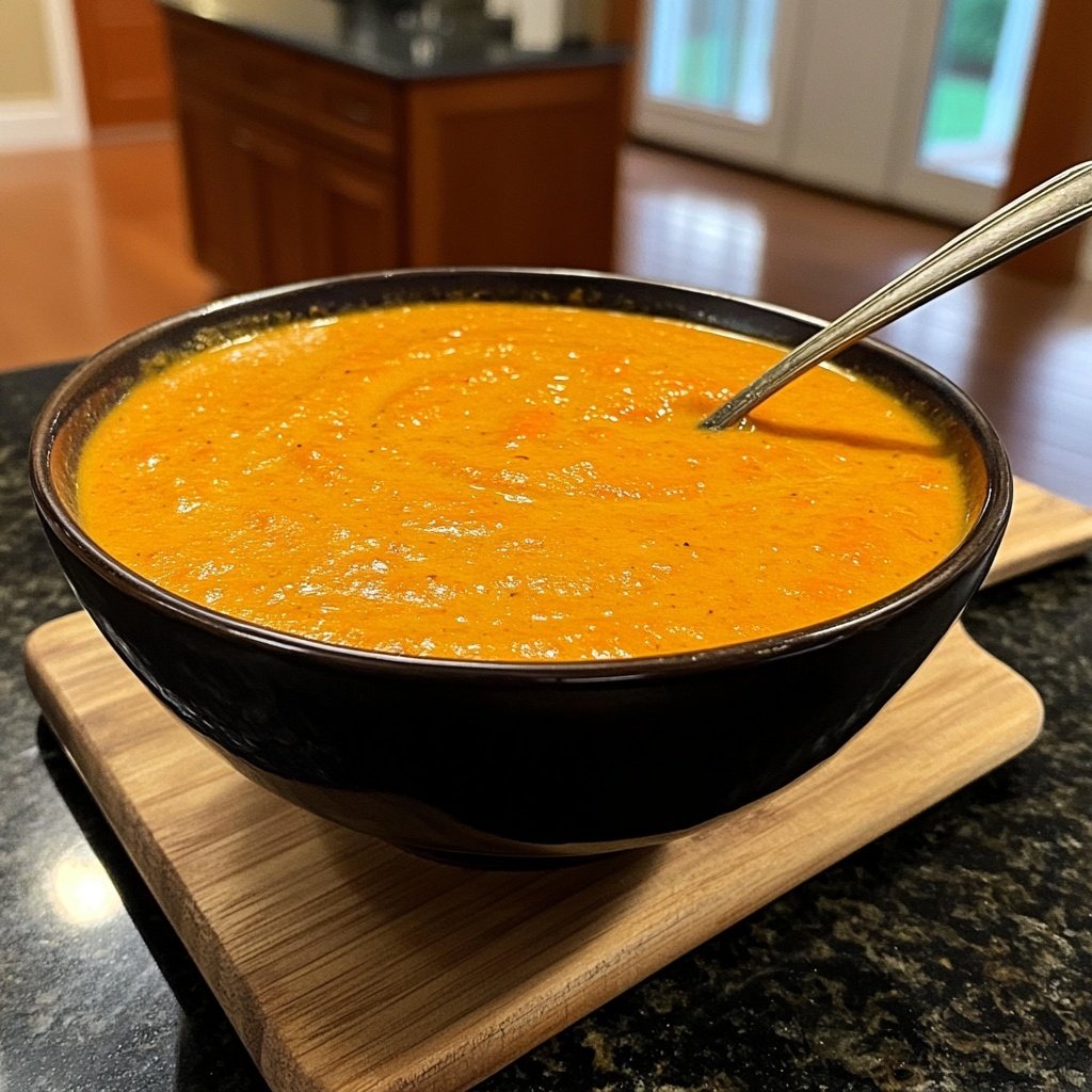 Healthy Vegan Roasted Carrot Soup