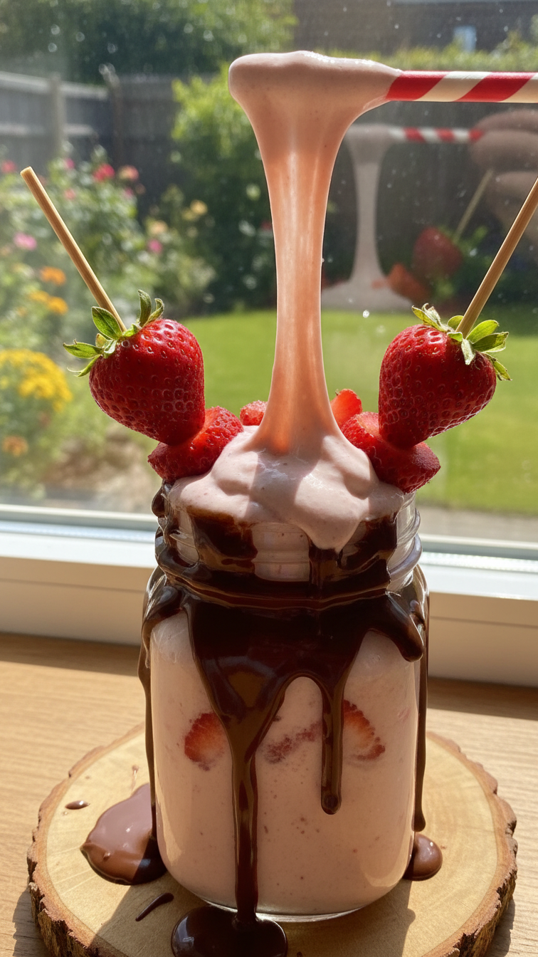 Chocolate Dipped Strawberry Milkshake
