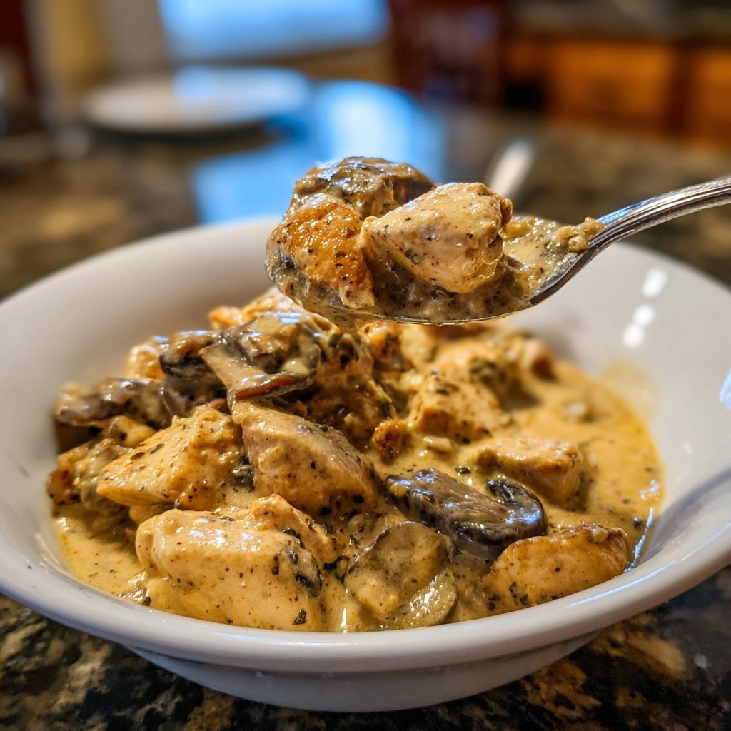 Chicken Stroganoff with Egg Noodles