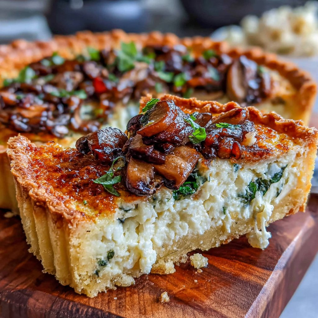 Savory Mushroom Spinach Tart