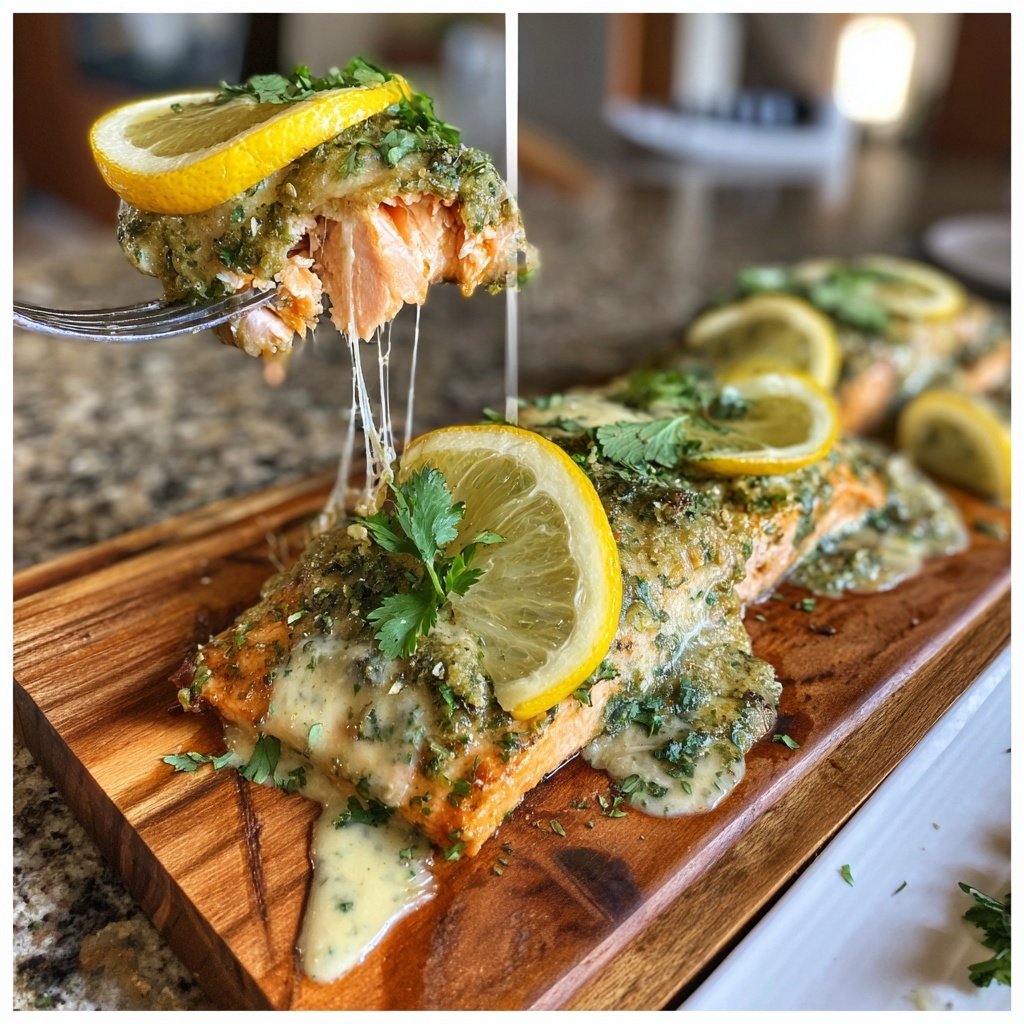 Creamy Cilantro Salmon Pesto