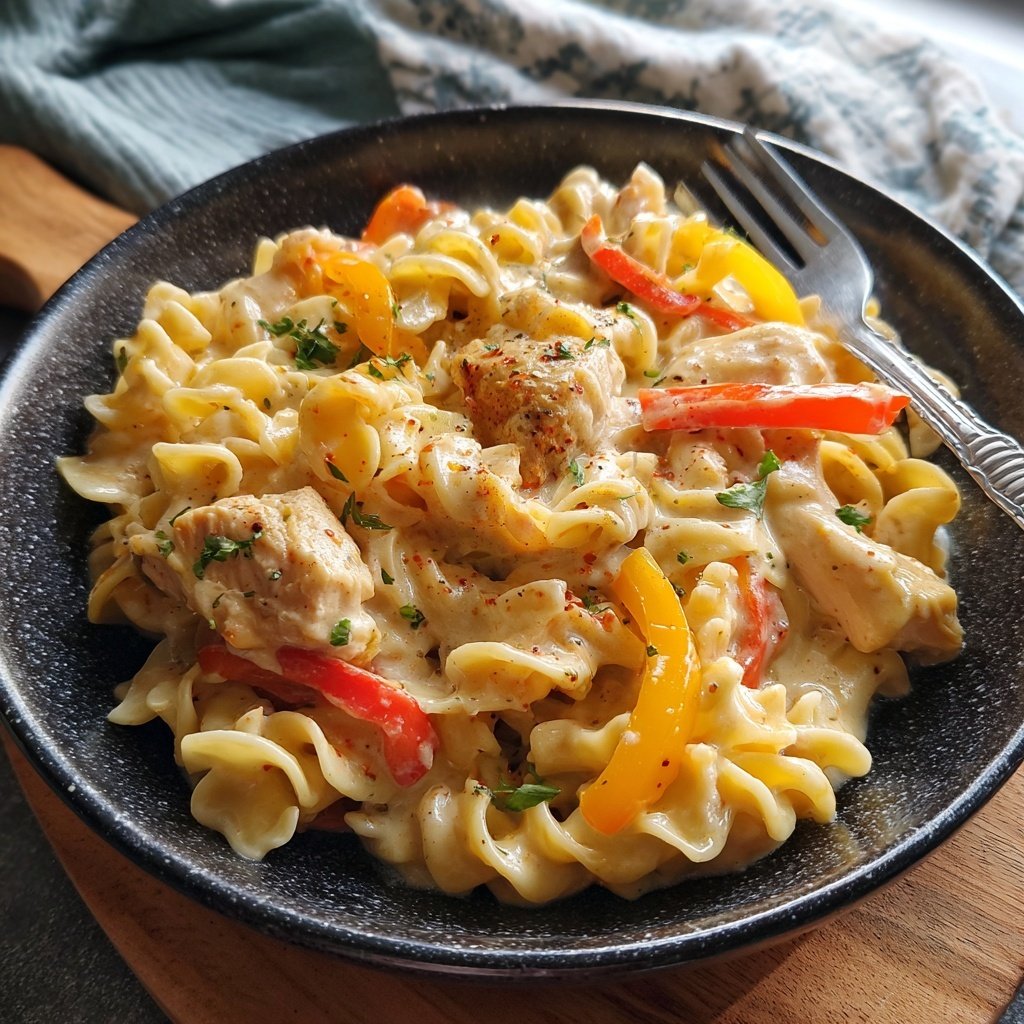 Creamy Cajun Chicken Noodles