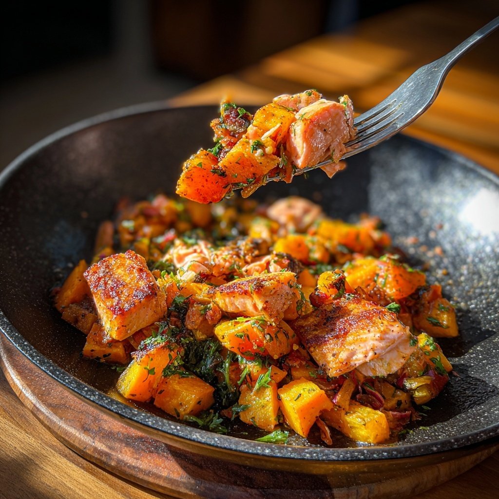 Salmon and Sweet Potato Hash