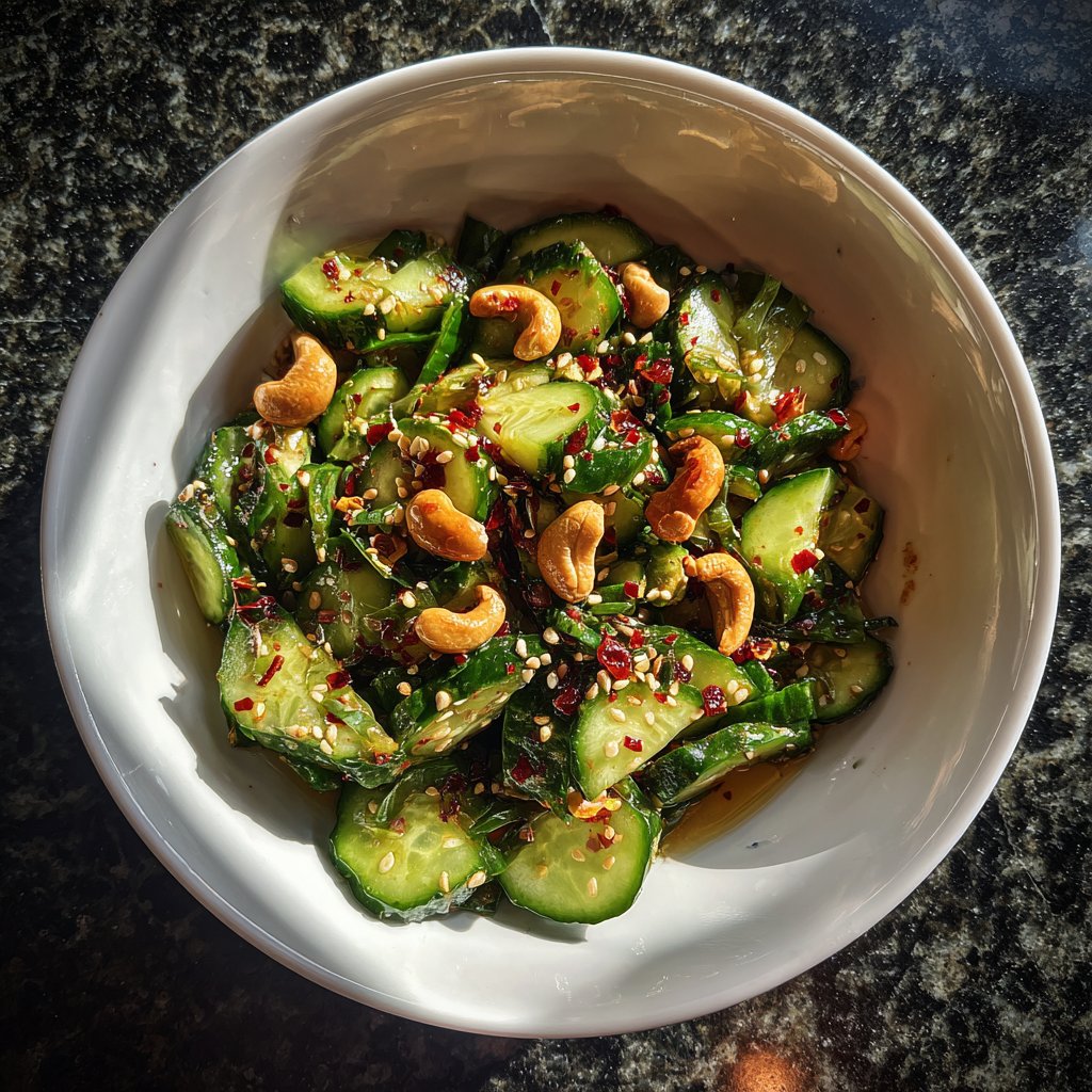 Spicy Cucumber Salad with Cashews