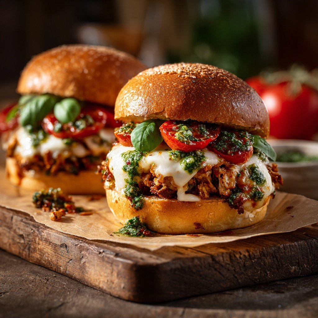 Caprese Stuffed Turkey Burger