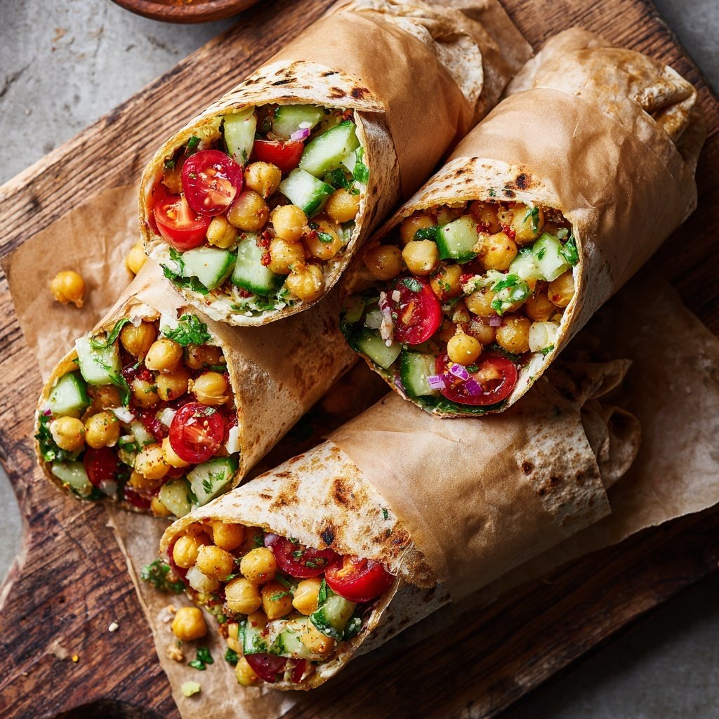 Crispy Chickpea Salad Wraps