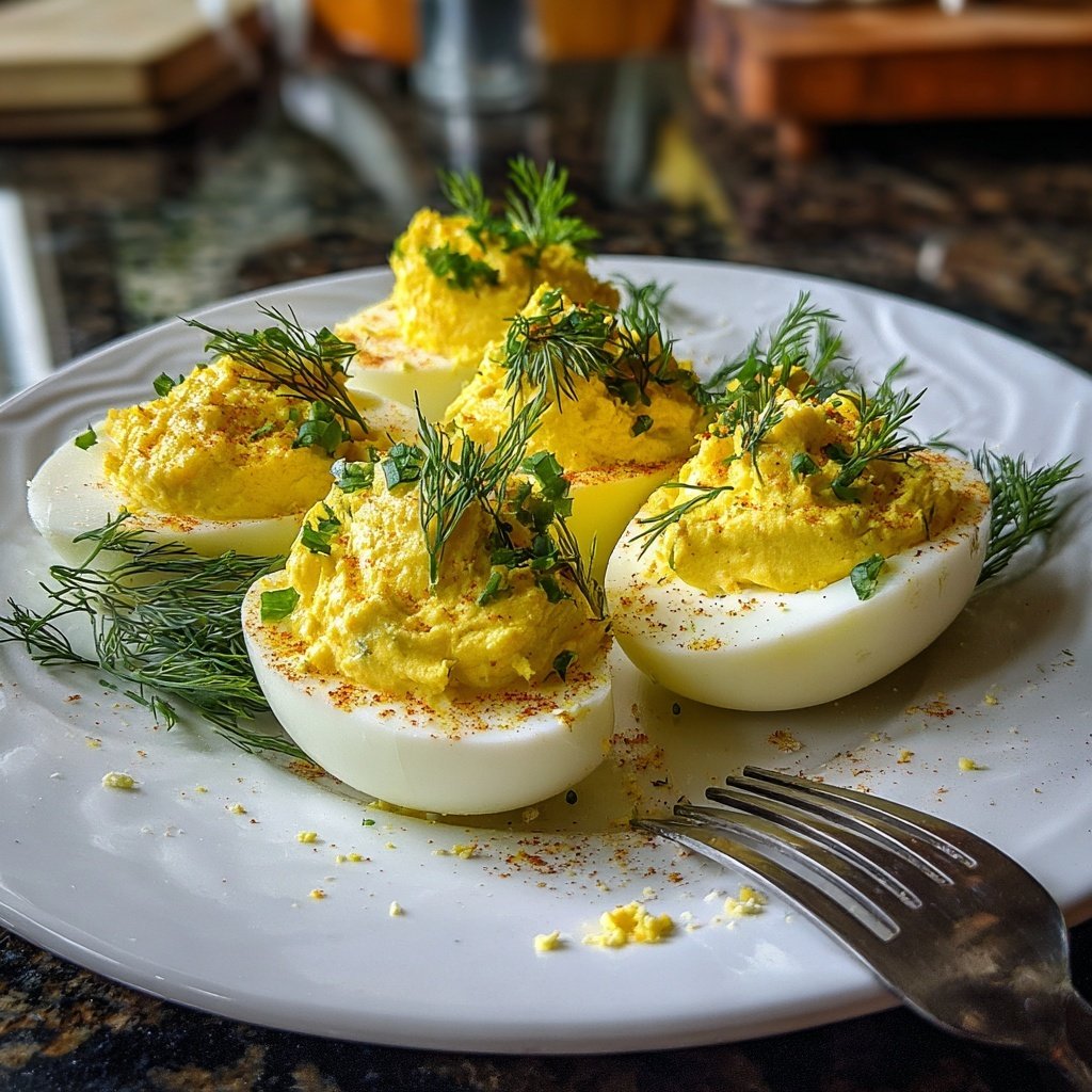 Savory Deviled Eggs with Dill