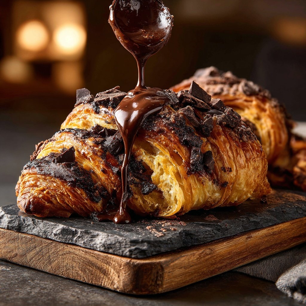 Warm Chocolate Hazelnut Croissant Bake