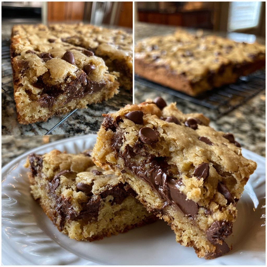 Soft and Gooey Chocolate Chip Cookie Bars​
