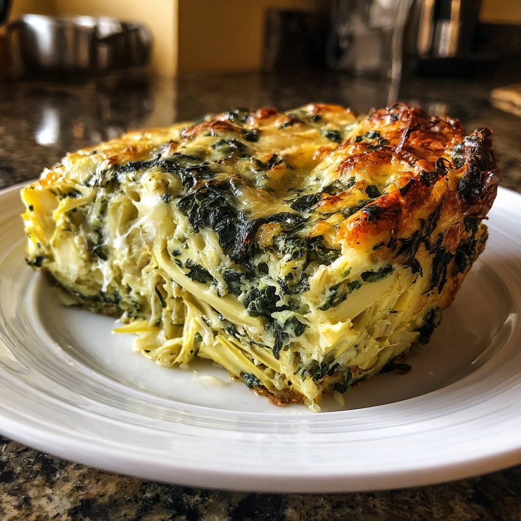 Spinach Artichoke Strata Egg Bake